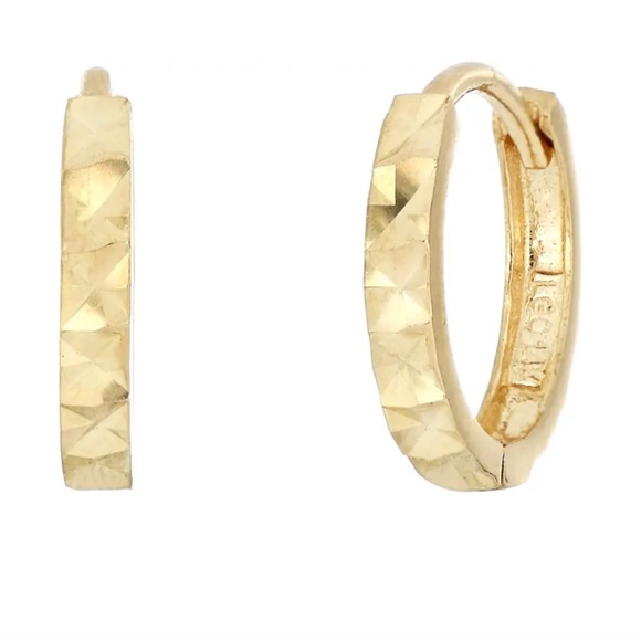 bony levy Jewelry - BONY LEVY 14K Gold Textured Huggie Hoop Earrings